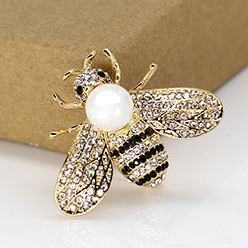 盒装新款高档蝴蝶结胸针时尚防走光别针珍珠胸花配饰丝巾扣礼品详情2