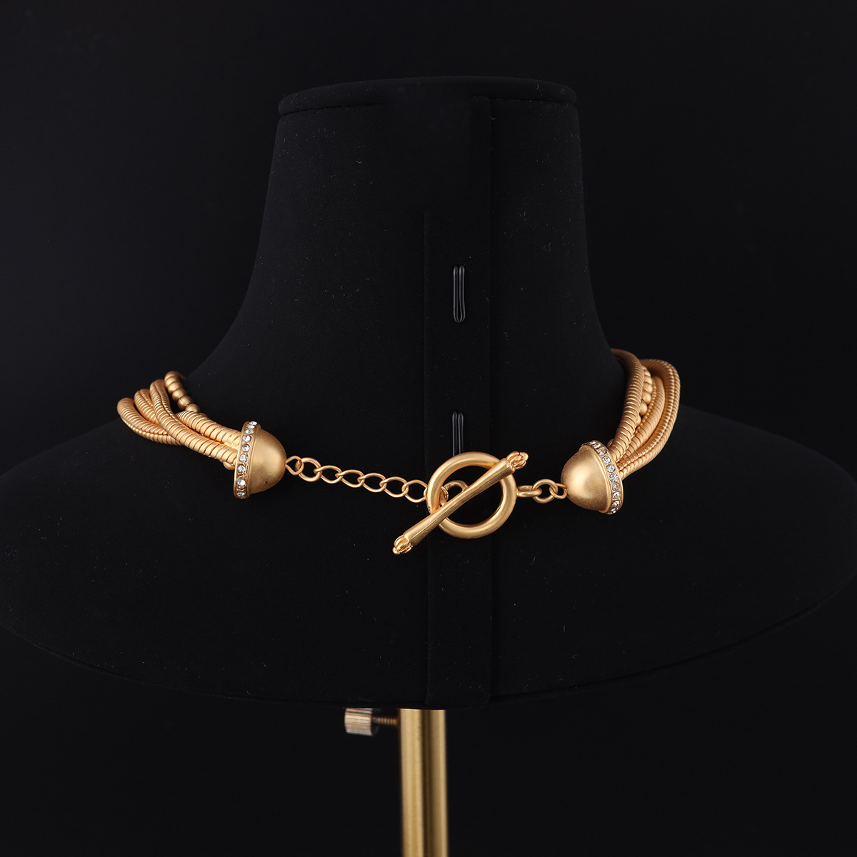 中古vintage高级感时尚小众设计青岛工厂批发复古多层链条项链女详情3