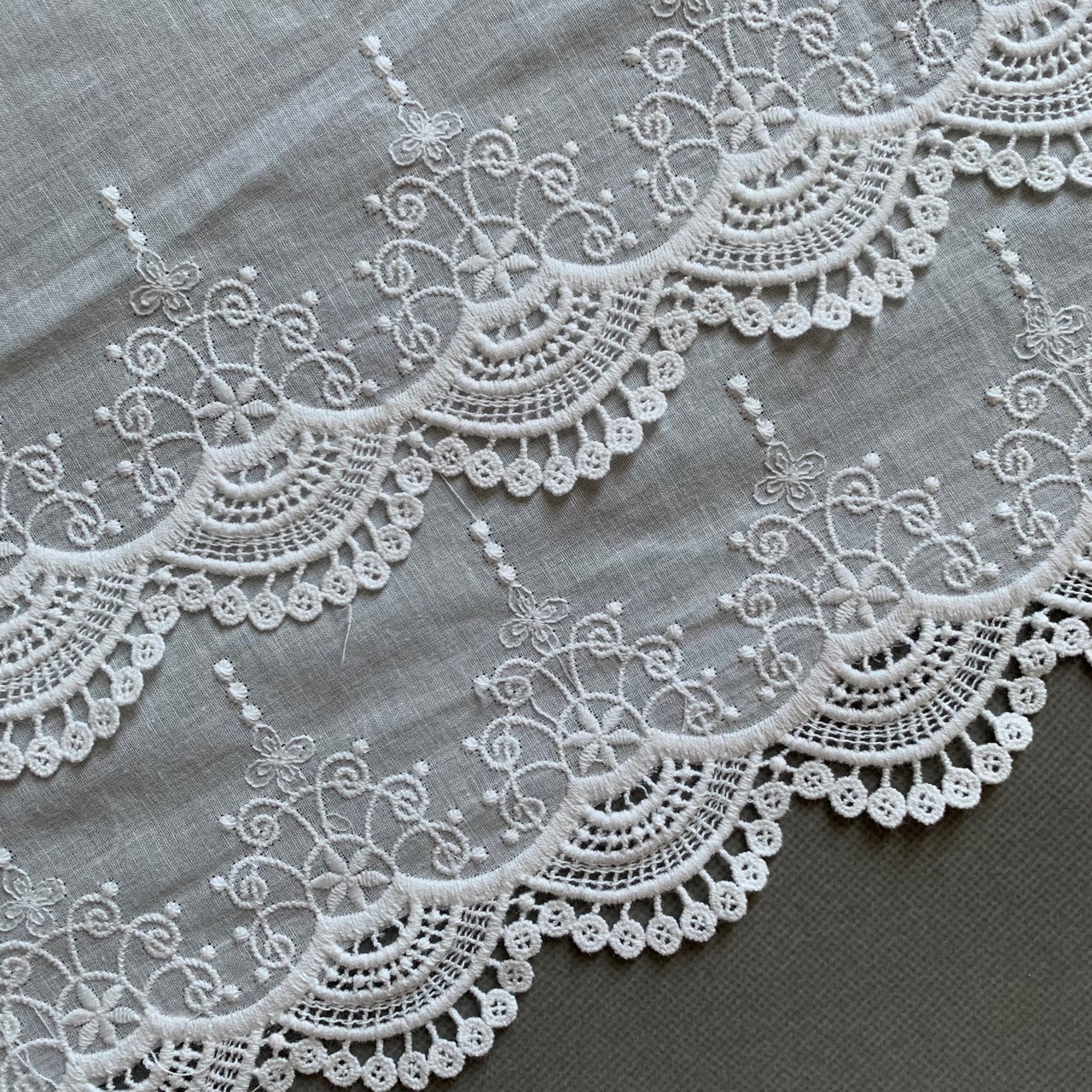 宽21.5cm厂家批发韩日风立体双层绣花镂空花边女装裙摆袖口，领口详情7