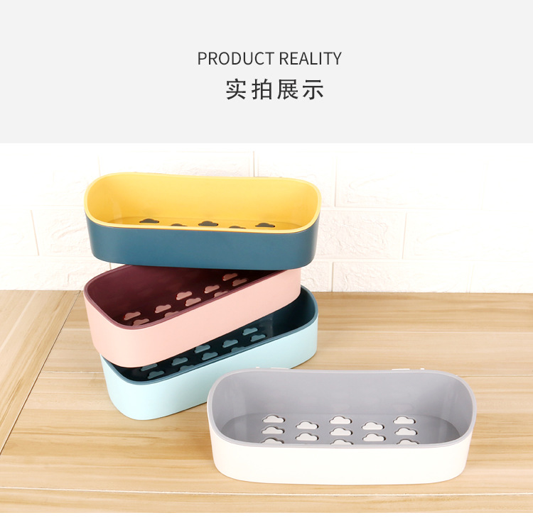 Powerful, seamless, non-drilling, water-draining storage rack, multi-functional hook storage rack, bathroom, toilet and kitchen storage rack pic 6