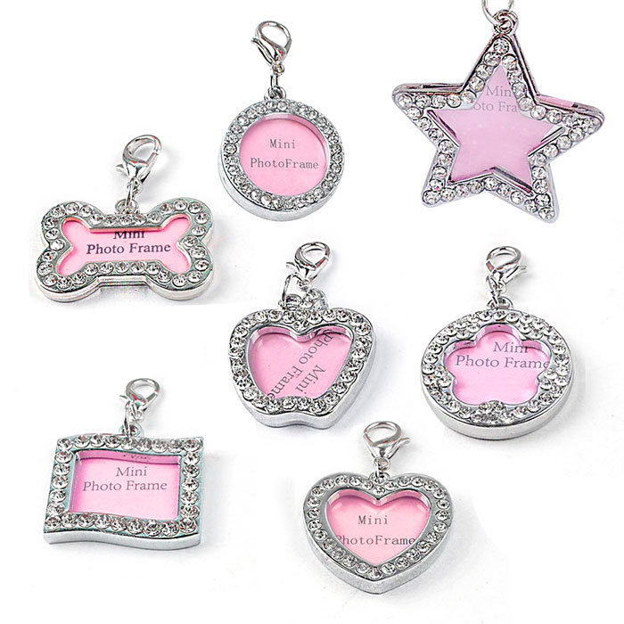 Factory direct supply of cross-border in-stock handwritten heart-shaped dog pendants, pet identity tags, Easter and Christmas diamond-encrusted dog tags pic 40