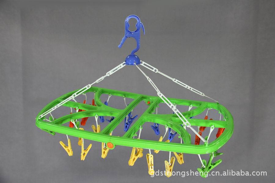 塑料彩色42夹折式超大晒架 42头袜架 毛巾架详情4