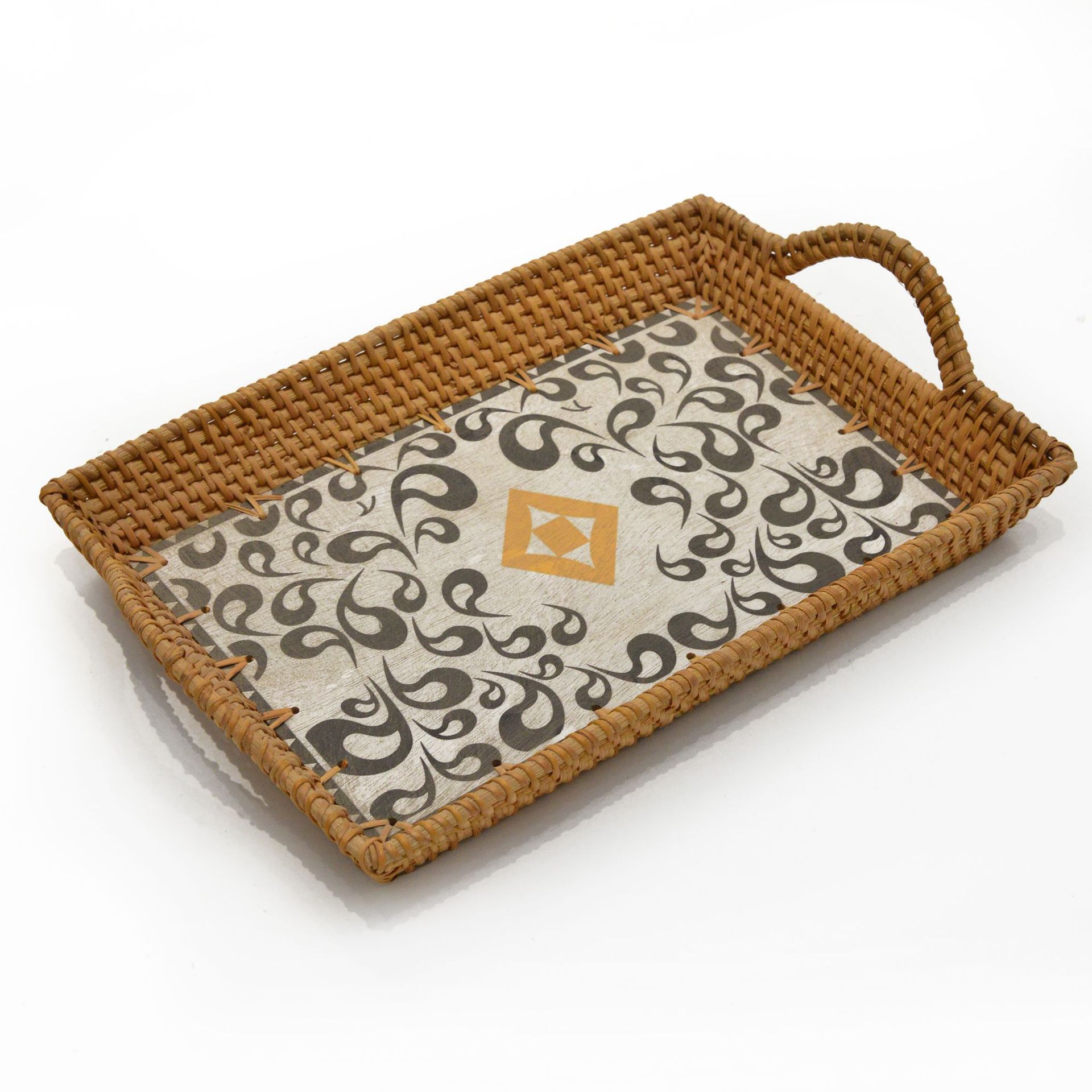 藤编点心托盘双耳日式水果茶盘提手桌面餐厅收纳筐手工面包篮批发详情2