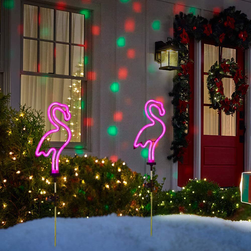 Solar flamingo neon lawn lights, LED sensor courtyard ground plug outdoor garden decorative lights, other outdoor lighting fixtures, other outdoor products pic 8