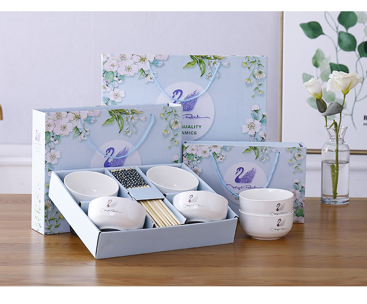 Japanese-style ceramic bowl and chopstick sets, bowl gift boxes, company opening event sales gifts, practical bowls, and small gifts given away pic 22