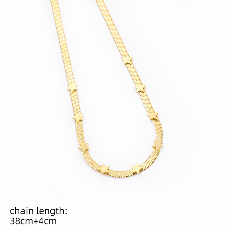 Niche design, personalized titanium steel necklace, collarbone chain, cold female style, golden DIY accessory, bare chain, hanging accessory pic 8