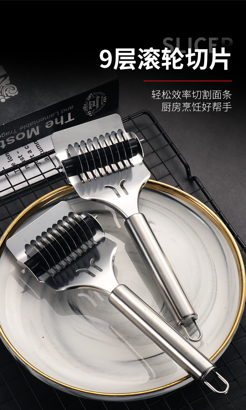 Stainless steel hand-made noodle cutting tools, noodle cutter, manual noodle machine, new household rolling noodle knife, cutting noodle knife pic 5