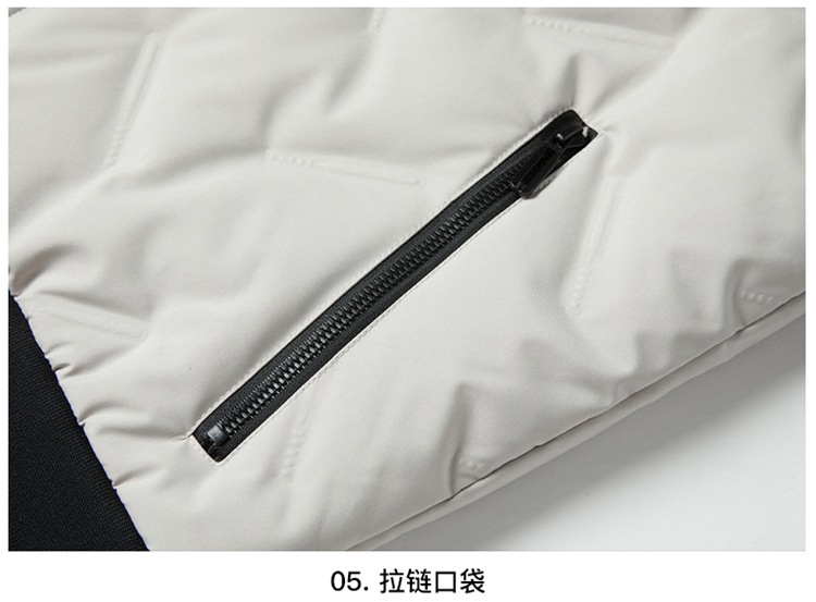 新款男士羽绒服棒球领蓬松开衫上衣灰鸭绒羽绒服男休闲冬季外套男详情36