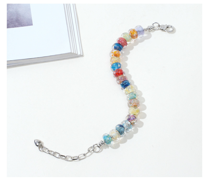 晗钰缘水波纹琉璃珠子手串手链DIY手工串珠多色水波纹玻璃珠手链详情10