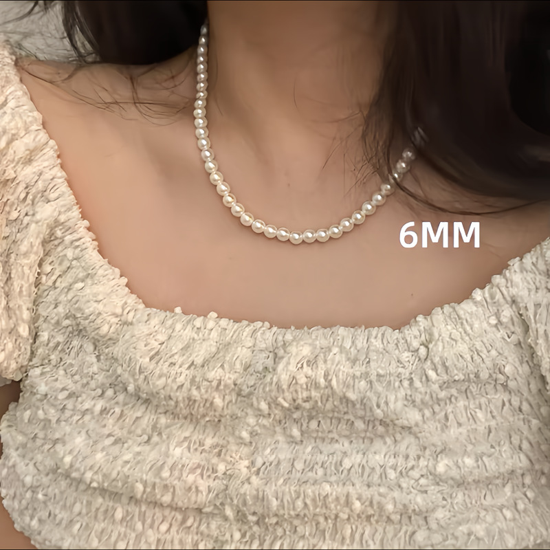 施家仿澳白珍珠项链女轻奢小众高级感春夏气质叠戴锁骨颈链2024详情24