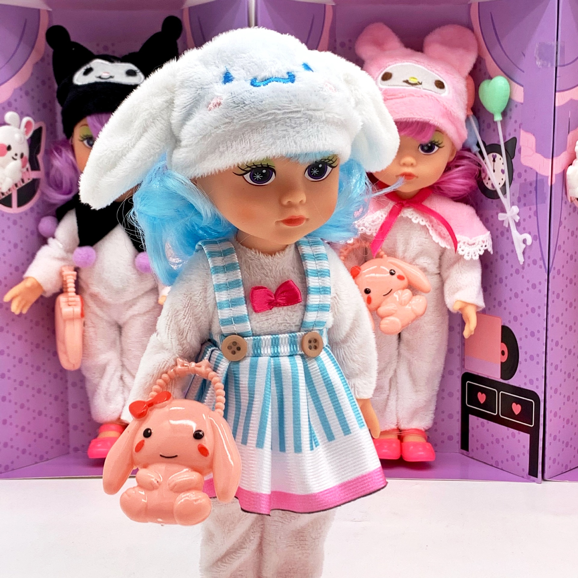 Cross-border foreign trade toys, 10-inch Kuromi Little Devil Vinyl Doll, Cinnamon Dog Music figurine from Sanrio, Japan pic 16