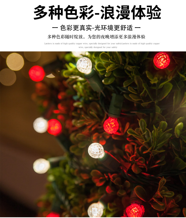 The manufacturer supplies waterproof spherical LED injection type light strings, outdoor LED Christmas tree and home decoration light strings pic 1