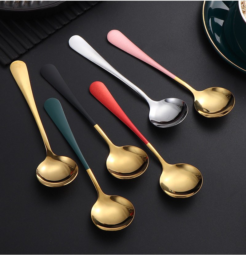 韩式不锈钢网红圆勺3号圆勺燕窝勺礼盒勺礼品勺家用勺西瓜勺汤勺详情14