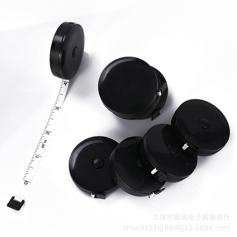 Black tape measure, clothing measuring tape, gift tape measure, mini tape measure, automatic telescopic plastic flexible tape measure, measuring small tools, stationery pic 9