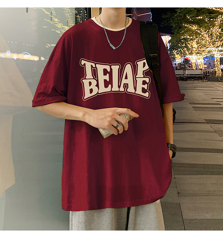 港风复古棉短袖T恤男ins潮牌夏季2024新款男装oversize宽松体恤详情23