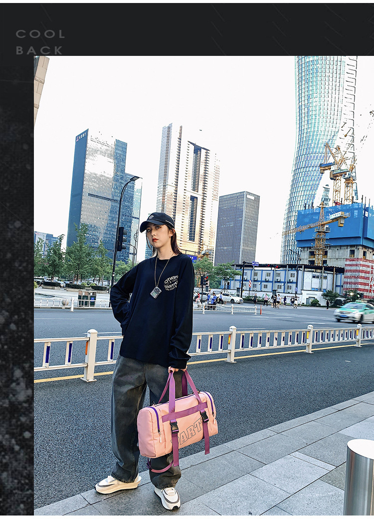 手提短途旅行包女潮牌时尚休闲斜挎包干湿分离运动大容量健身包男详情15