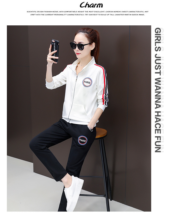 Two-piece sportswear set for women, 2020 new Korean spring style, fashionable long-sleeved sweatshirt for women, sportswear for spring and autumn pic 15