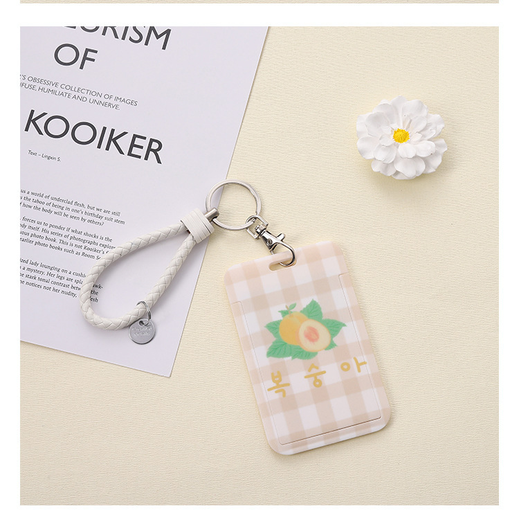 Wholesale of fresh and clean fruit ID cards, Japanese-style checkered hard card cases, student bus cards, work badges, and protective cards pic 16