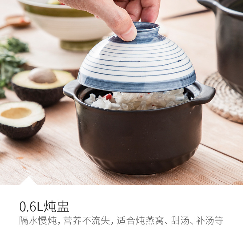 Clay pot, stew pot, soup maker, household open flame small stew bowl, stone pot, milk pot, rice bowl, chopsticks, kitchenware set wholesale pic 11