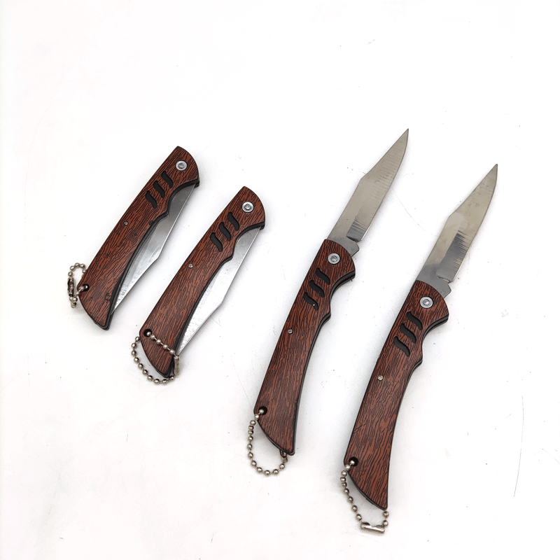 Two-yuan store wood-grain fruit knife, household foldable knife for peeling potatoes, portable wooden handle knife wholesale pic 10