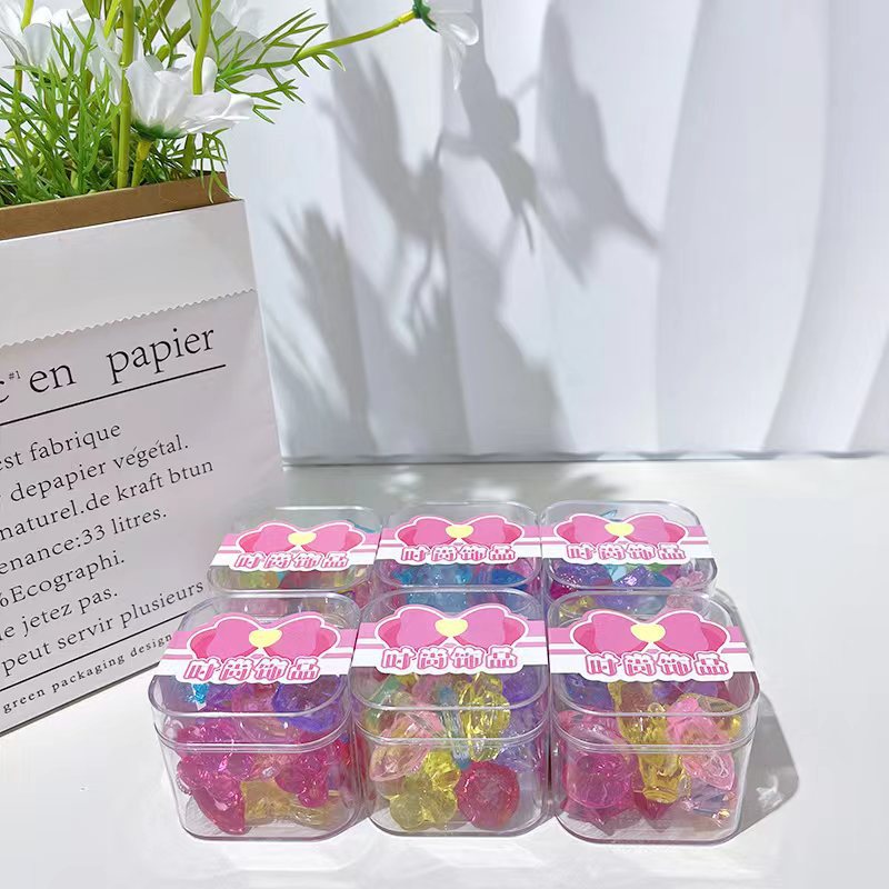 宝宝七彩宝石玩具戒指盒装小女孩礼物防真钻石水晶公主礼物详情4