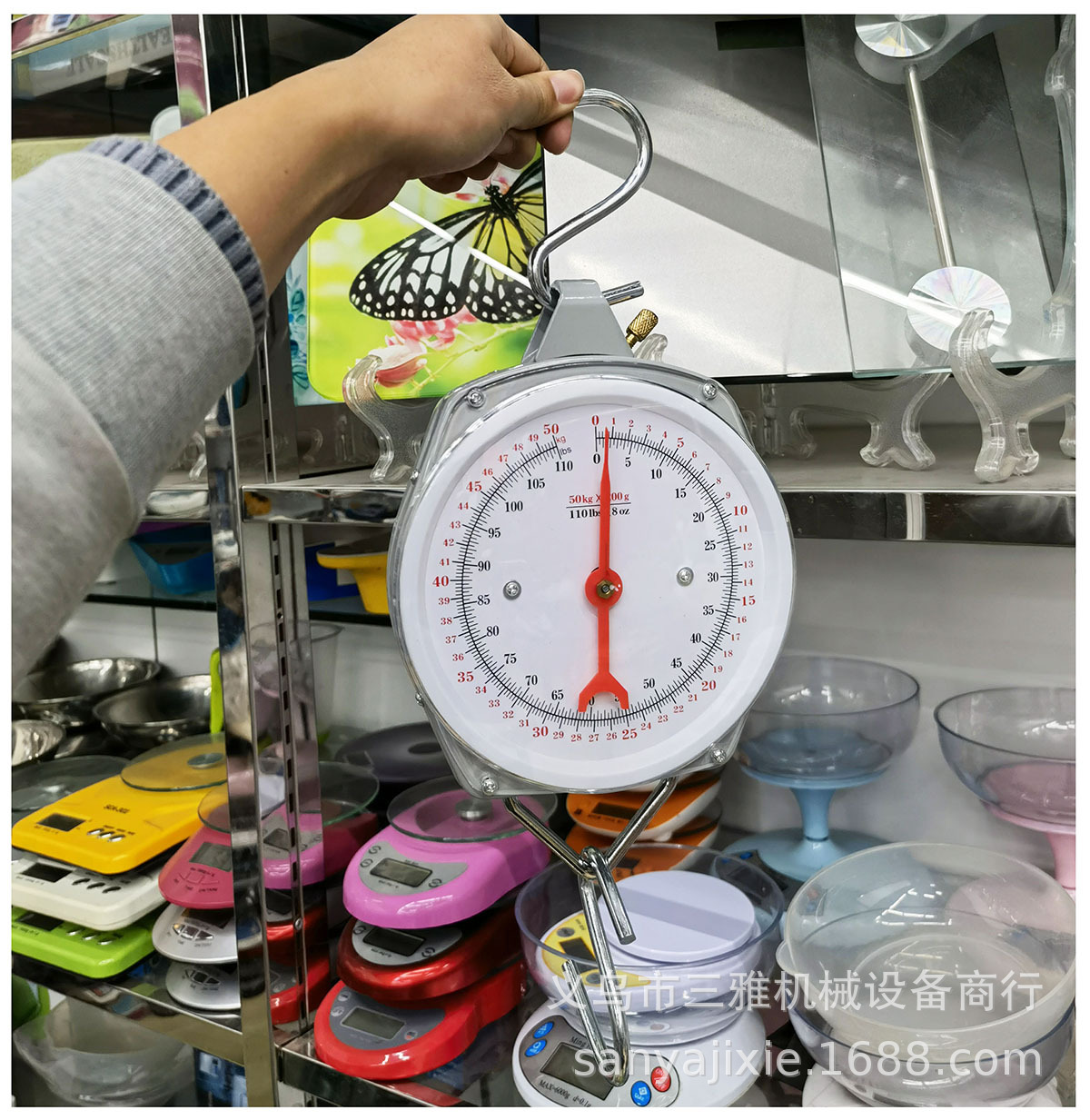 Commercial kilogram hanging scales, large mechanical pointer dial hook scales, 50 to 200kg spring scales for export pic 7