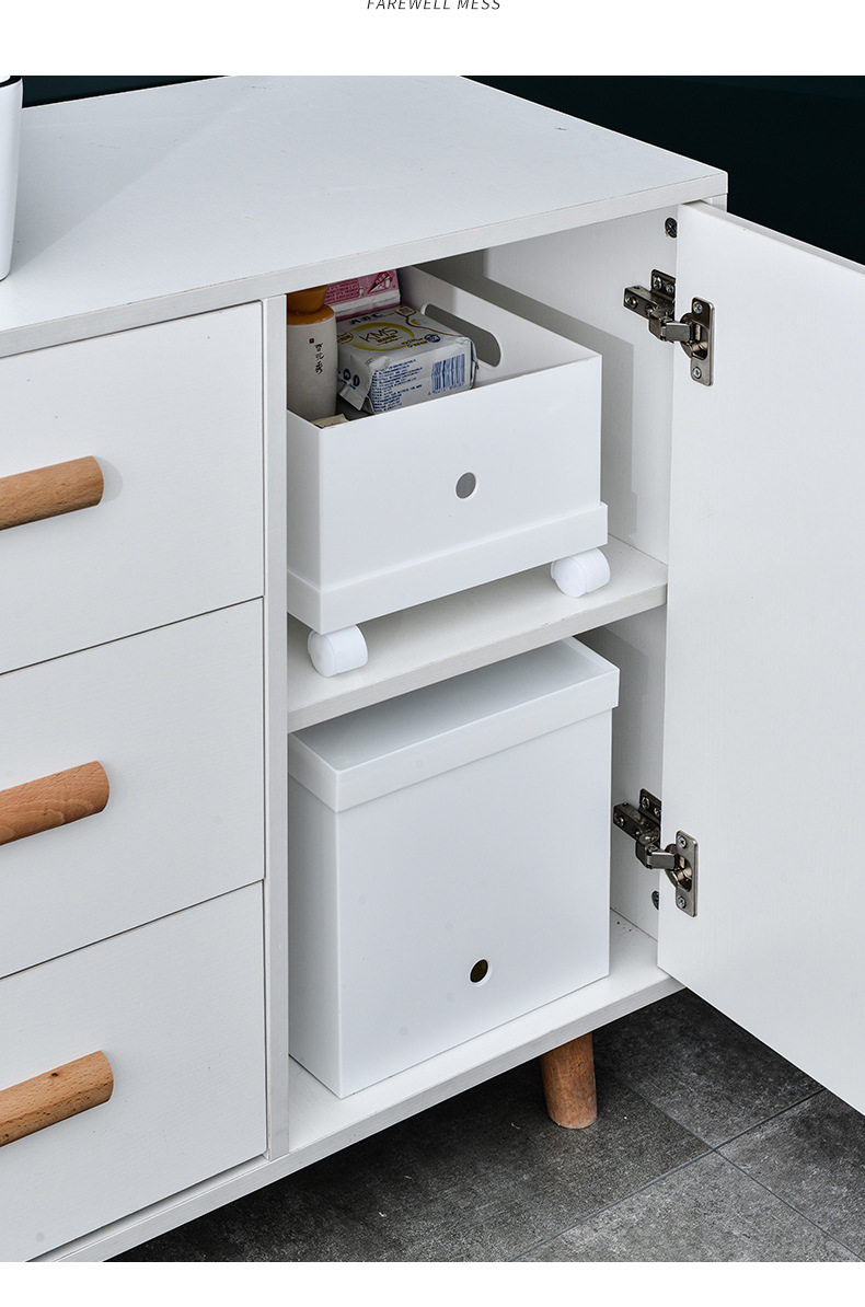 W15 portable pulley storage box, plastic PP file desktop organization box, A4 paper storage dust-proof storage box pic 14