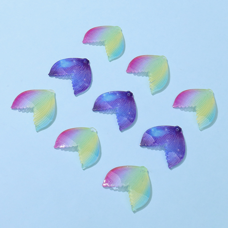 Mermaid tail acrylic piece earrings, pendants, hair clips, pendants, DIY handcrafted materials, bulk goods, accessories wholesale pic 6