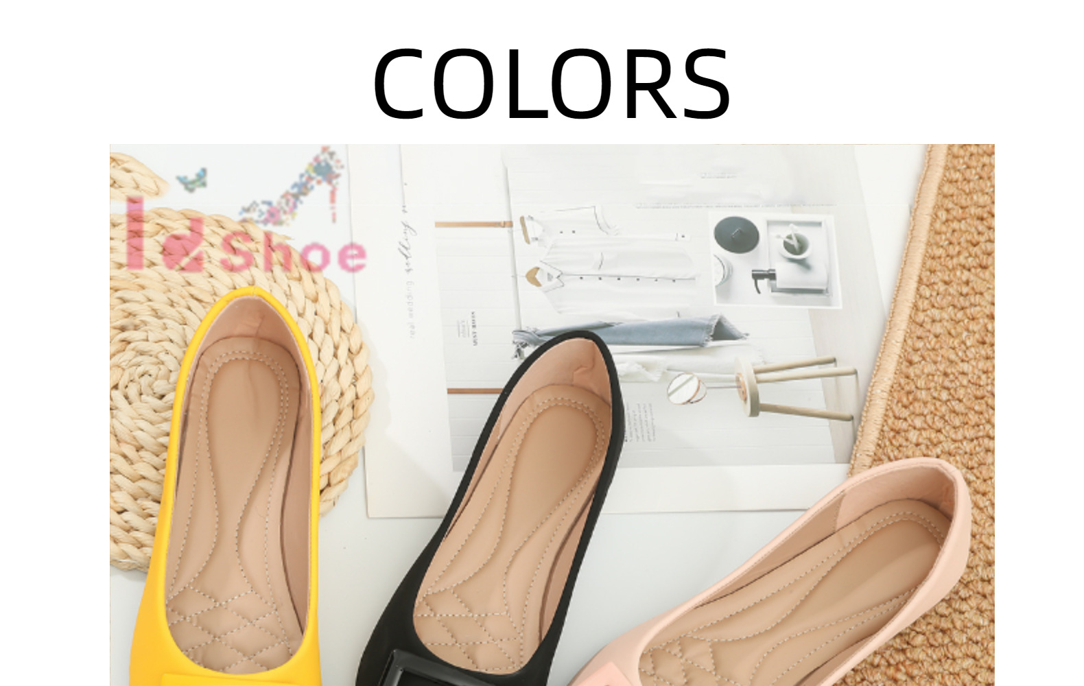 2022新款尖头浅口方扣平底单鞋简约百搭工作鞋通勤广州女鞋工艺鞋详情11