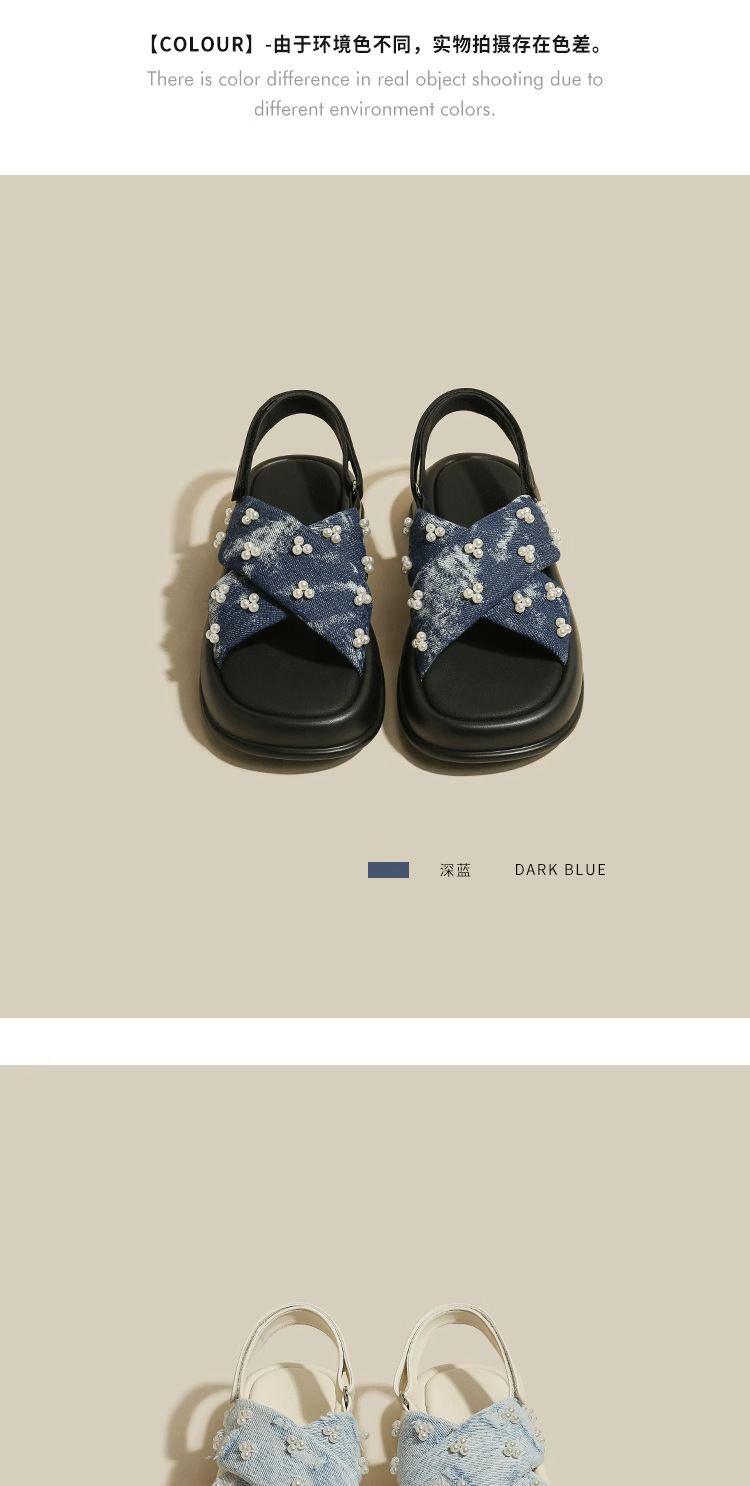交叉厚底凉鞋女外穿2024夏季新款时尚百搭仙女风一字带罗马沙滩鞋详情19