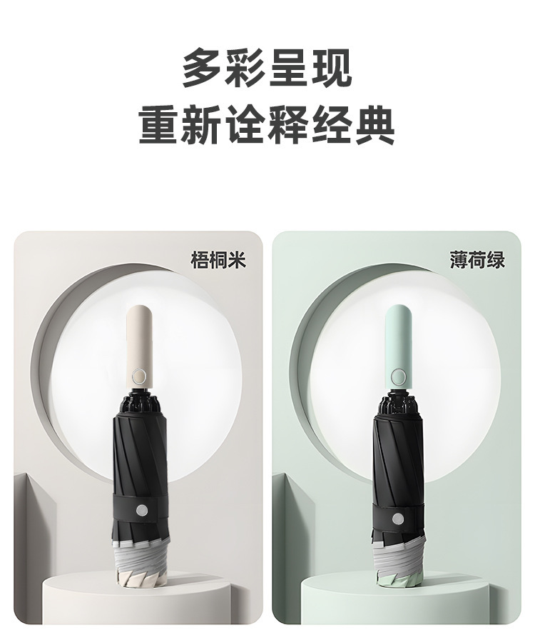 雨伞折叠伞反向双骨反光条晴雨伞加固抗风暴加厚黑胶雨伞自动大号详情10