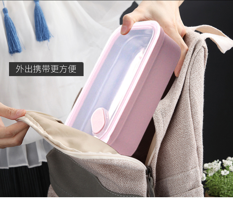 创意304不锈钢饭盒抽气密封学生保温餐盒便携保鲜午餐便当盒餐盘详情8