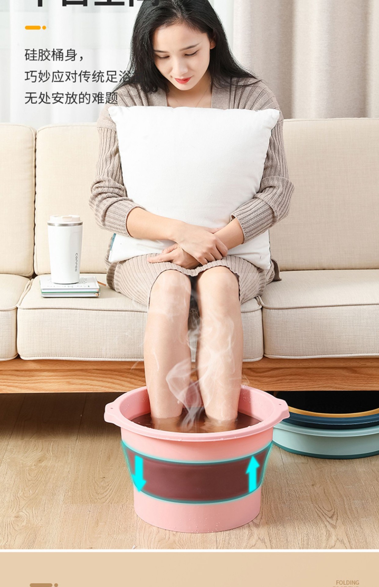 折叠泡脚桶家用便携式过小腿足浴盆宿舍泡脚洗脚泡脚盆按摩洗脚盆详情6