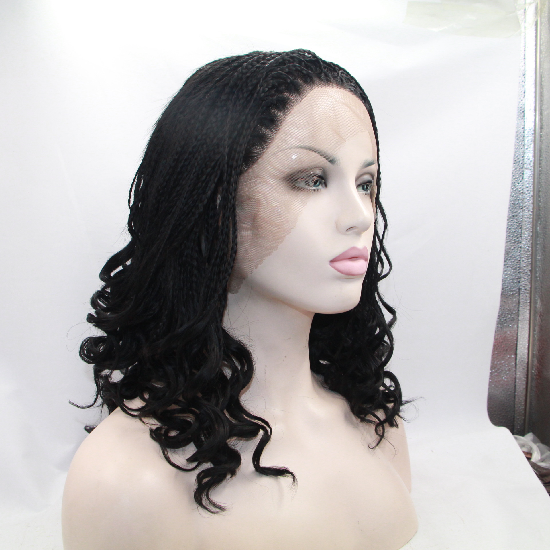 欧美NEWLOOK前蕾丝时尚新款短发长辫子Lace Front Wigs BW0105详情22