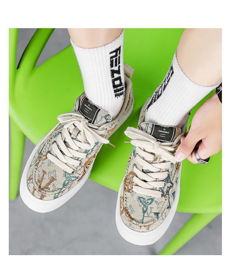 男鞋春季2024新款透气帆布鞋潮流百搭平底老北京布鞋平底防滑板鞋详情9