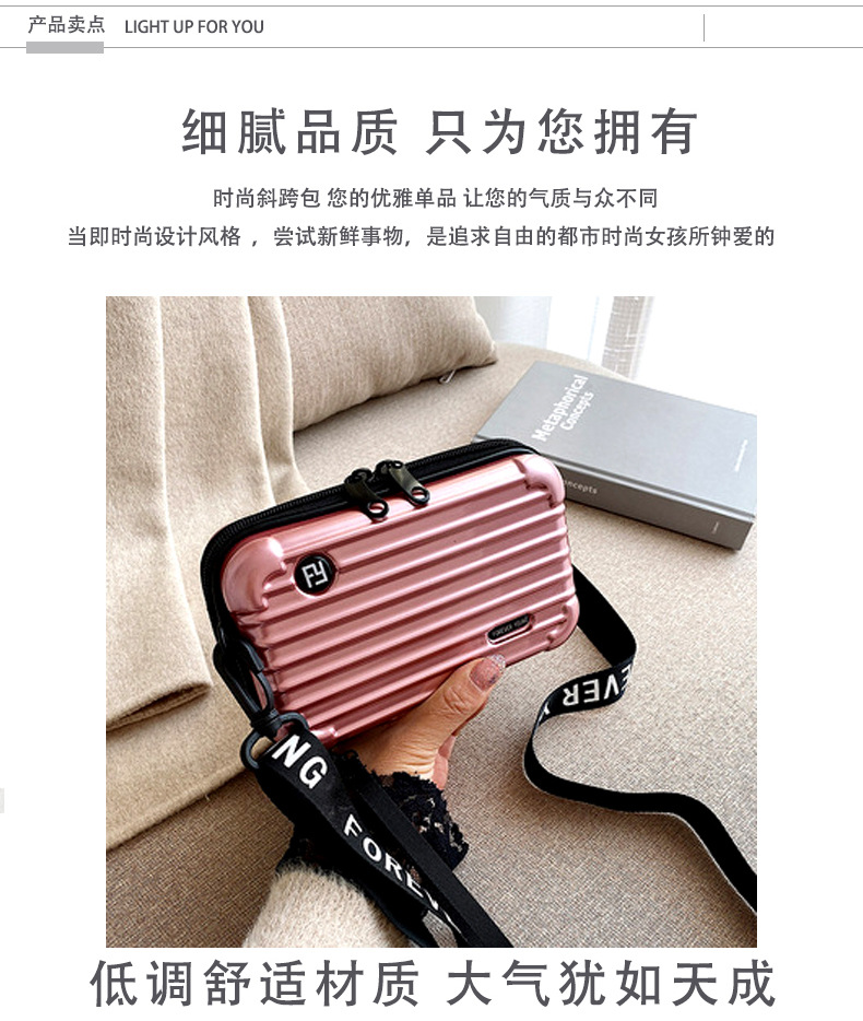 新款收纳化妆包高级感大容量单肩斜挎包女简单便携硬壳手拿小方包详情16