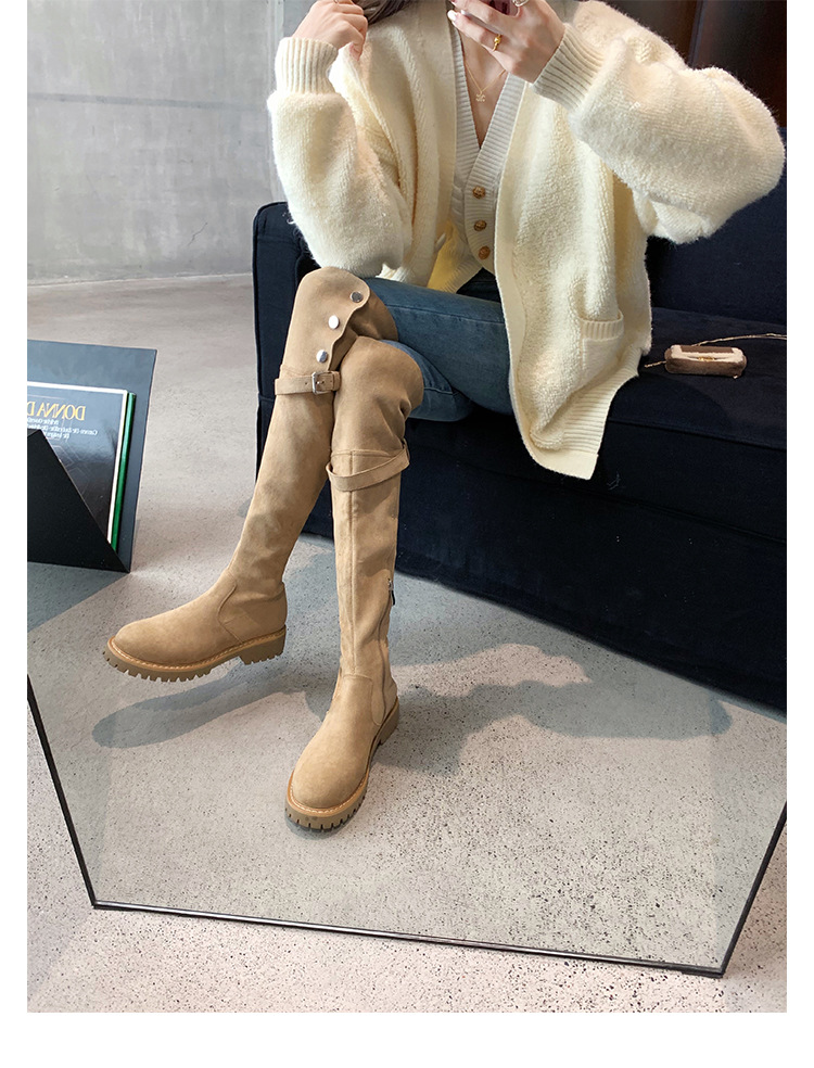 葡萄妈过膝骑士靴女厚底加绒长筒厚绒长靴百搭雪地靴女式棉鞋冬季详情65