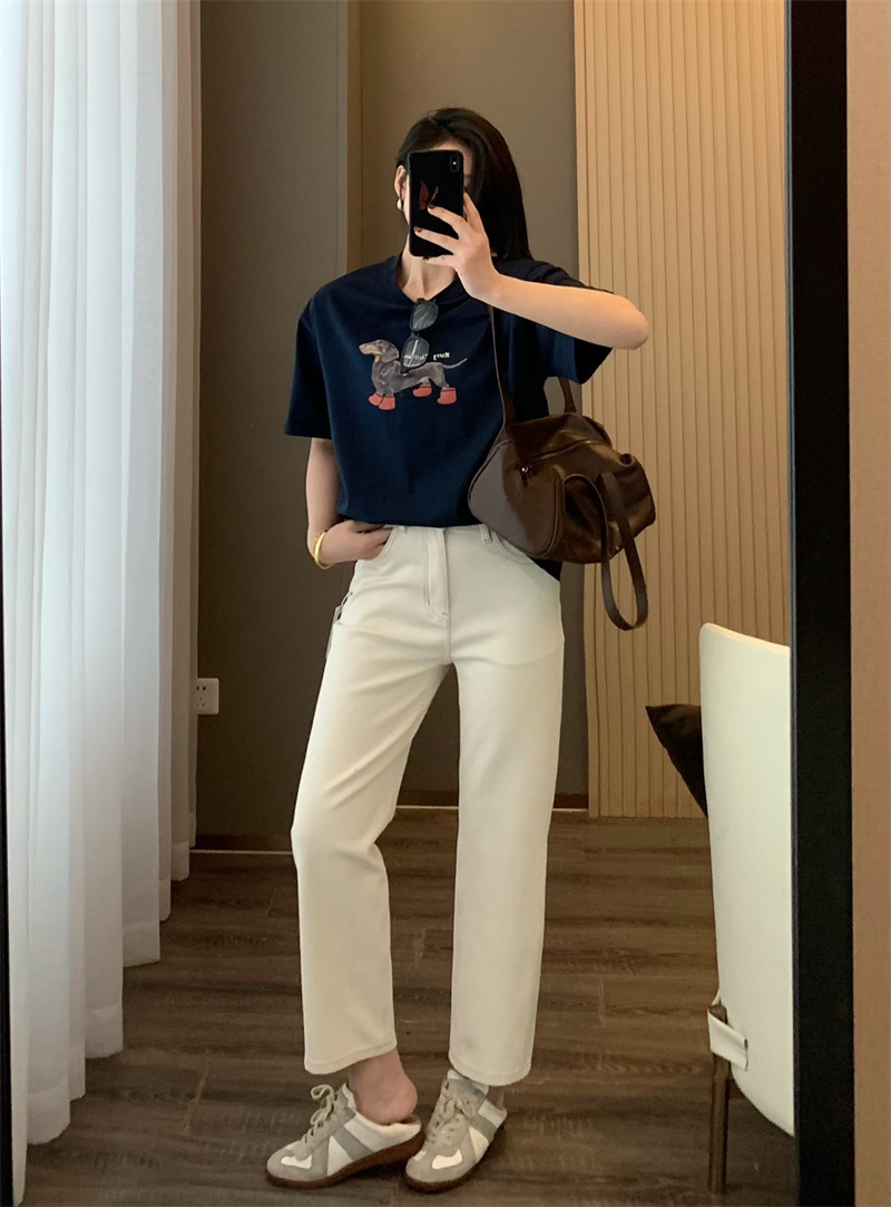 朵妮DN 莱赛尔亚麻360四面弹春夏亚麻透气高腰显瘦法棍裤牛仔裤女详情29