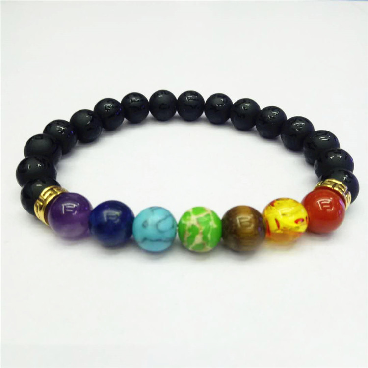 Guangshun Jewelry Seven-color Pearl Six-Character Mantra Bracelet Wholesale DIY Natural Stone Bracelet Wholesale Factory Direct Sales pic 10