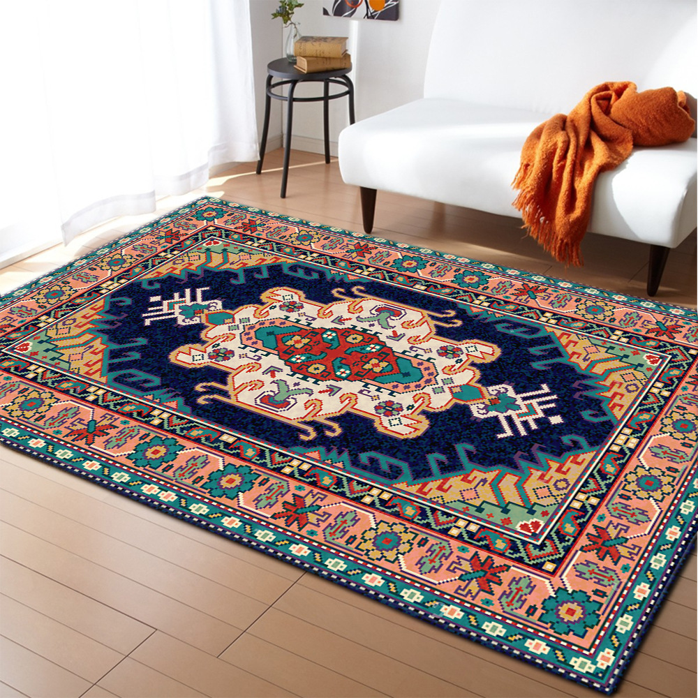 Ethnic-style retro European-patterned large carpet, square floor mat, cross-border manufacturer supply, one-piece consignment, stripes pic 9