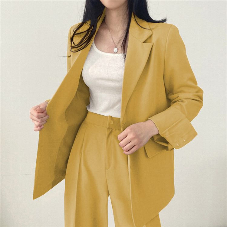 卡其色西装外套女2023新款春秋季韩版小西服套装女士休闲气质上衣详情43