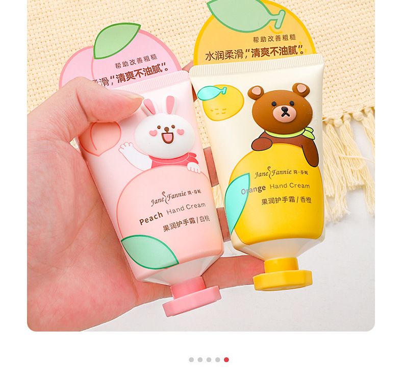 Large-capacity cartoon fruit moisturizing hand cream, cute bear rabbit fruit fragrance hydrating and moisturizing hand cream, with a refreshing texture pic 9
