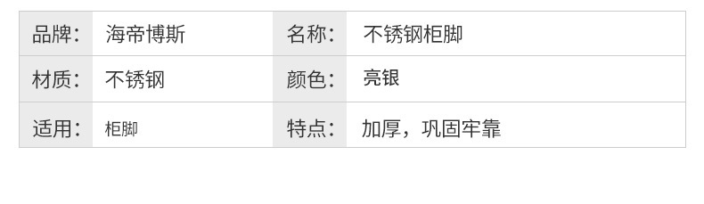 不锈钢铝合金橱柜脚