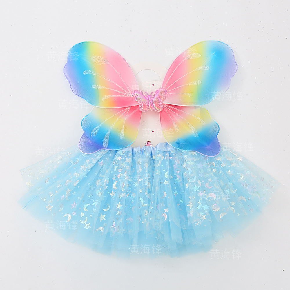 女童蝴蝶翅膀两件套儿童玩具女孩蓬蓬裙服饰套装巴啦啦小魔仙服饰                              详情3