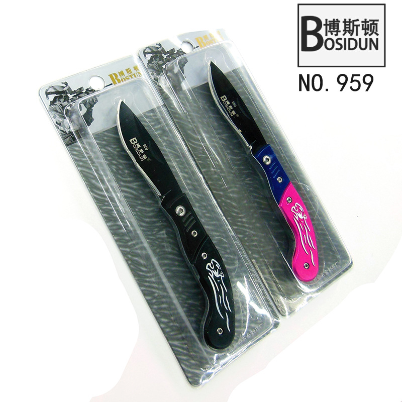 Boston outdoor folding knife, stainless steel fruit knife, portable folding camping knife, supermarket premium knife, military knife card pic 21