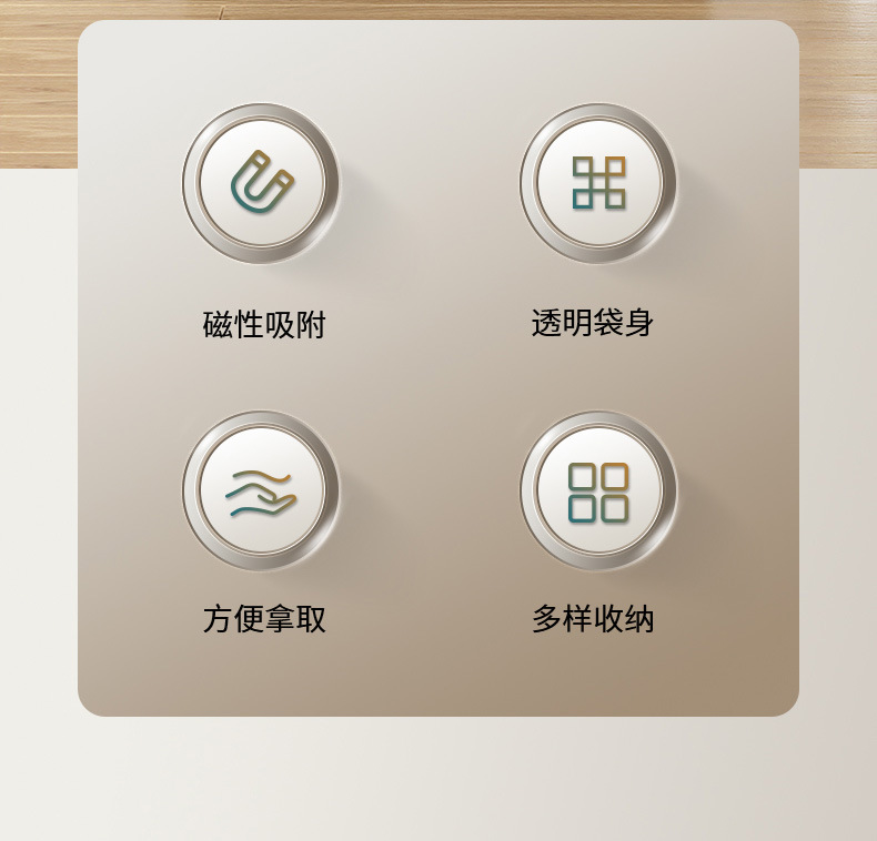 FaSoLa household transparent magnetic refrigerator storage bag, refrigerator stickers, magnetic stickers, accessories and sundries classification pvc storage bag pic 3