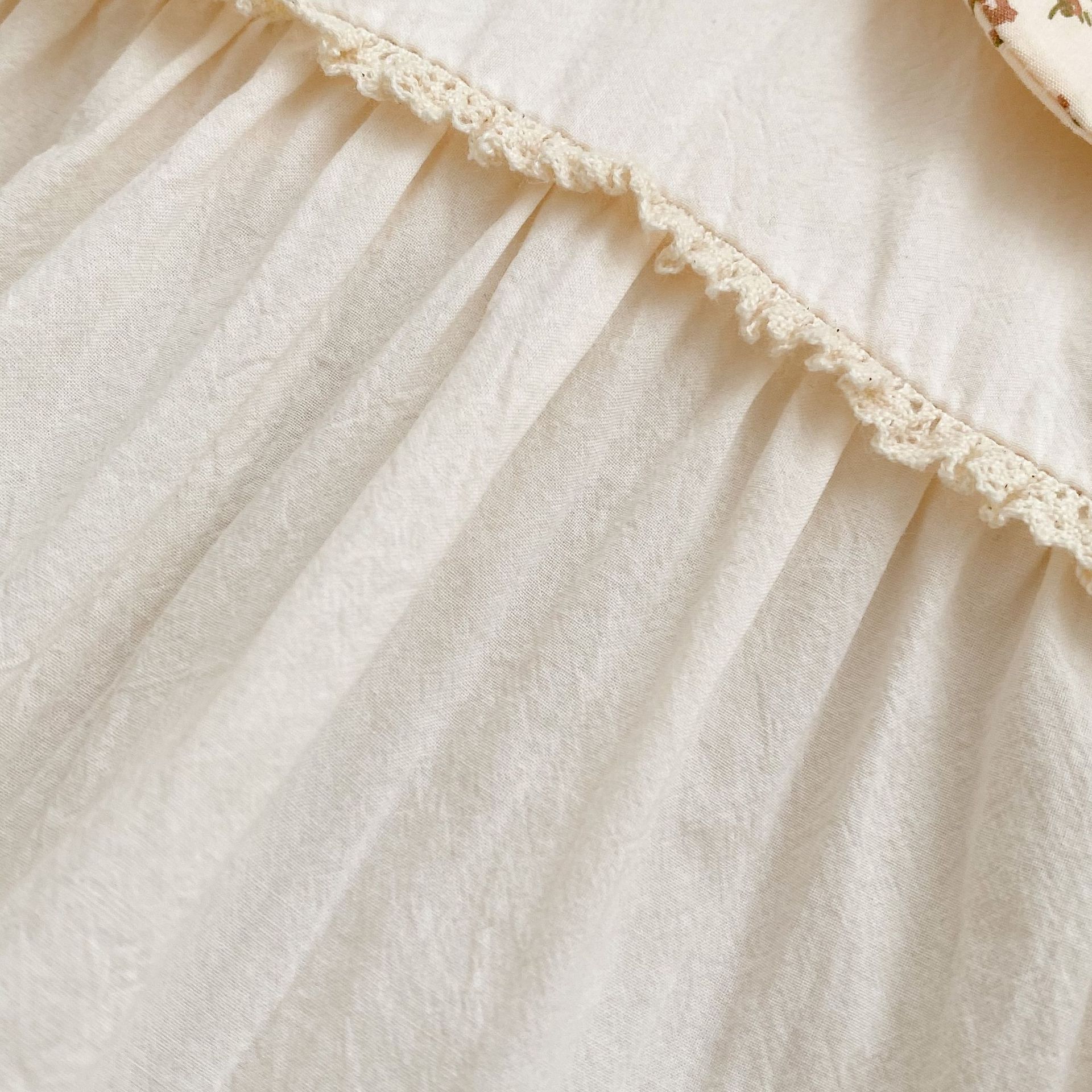 2025 Spring and Autumn baby one-piece dress, thin and sweet baby girl, floral collar, bottom wrap dress, long crawling dress, outdoor dressing pic 9