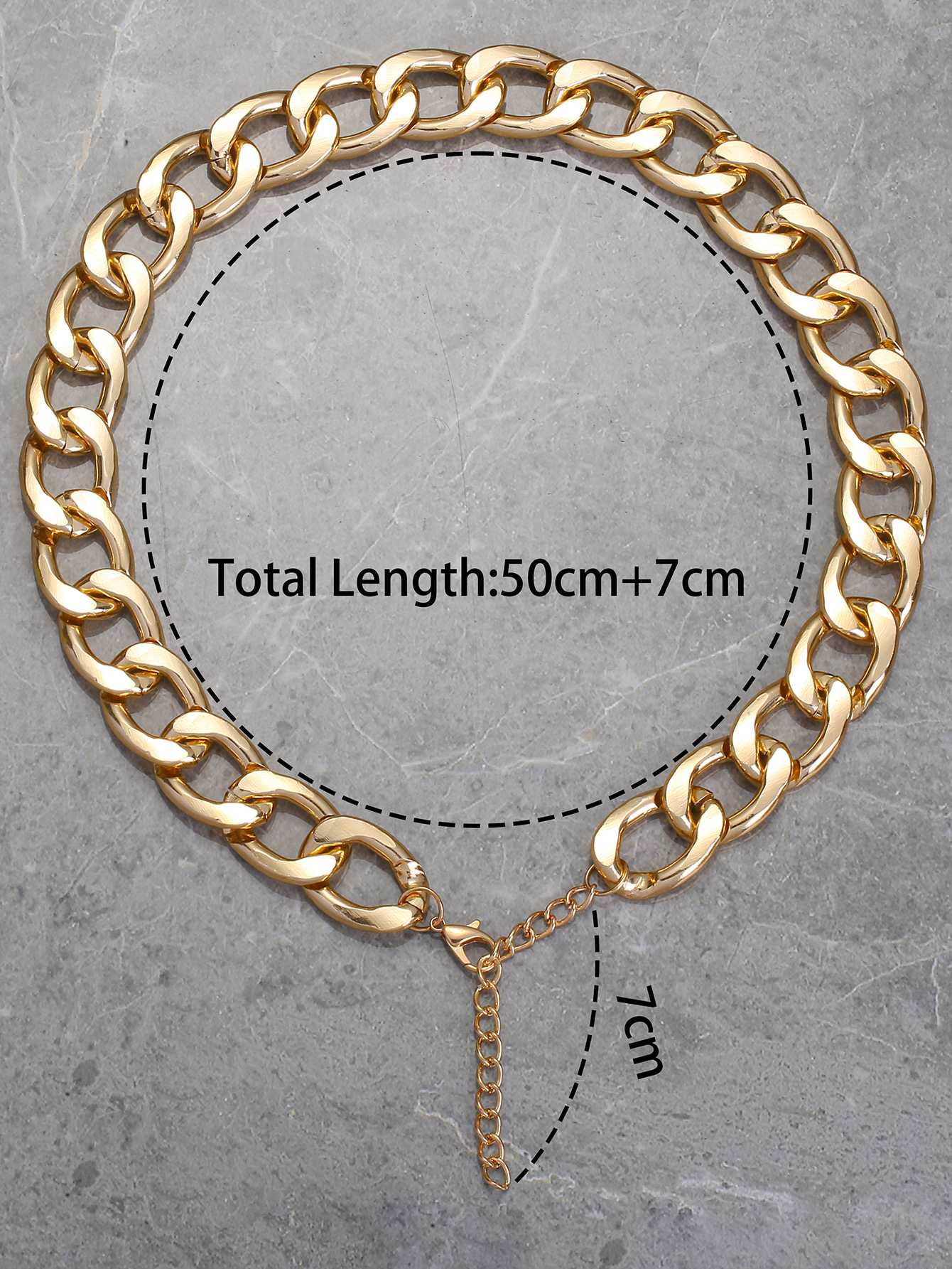A new type of simple single-layer trendy and individualistic aluminum thick chain necklace for both men and women, featuring cross-border fashion street style accessories from Europe and America pic 2