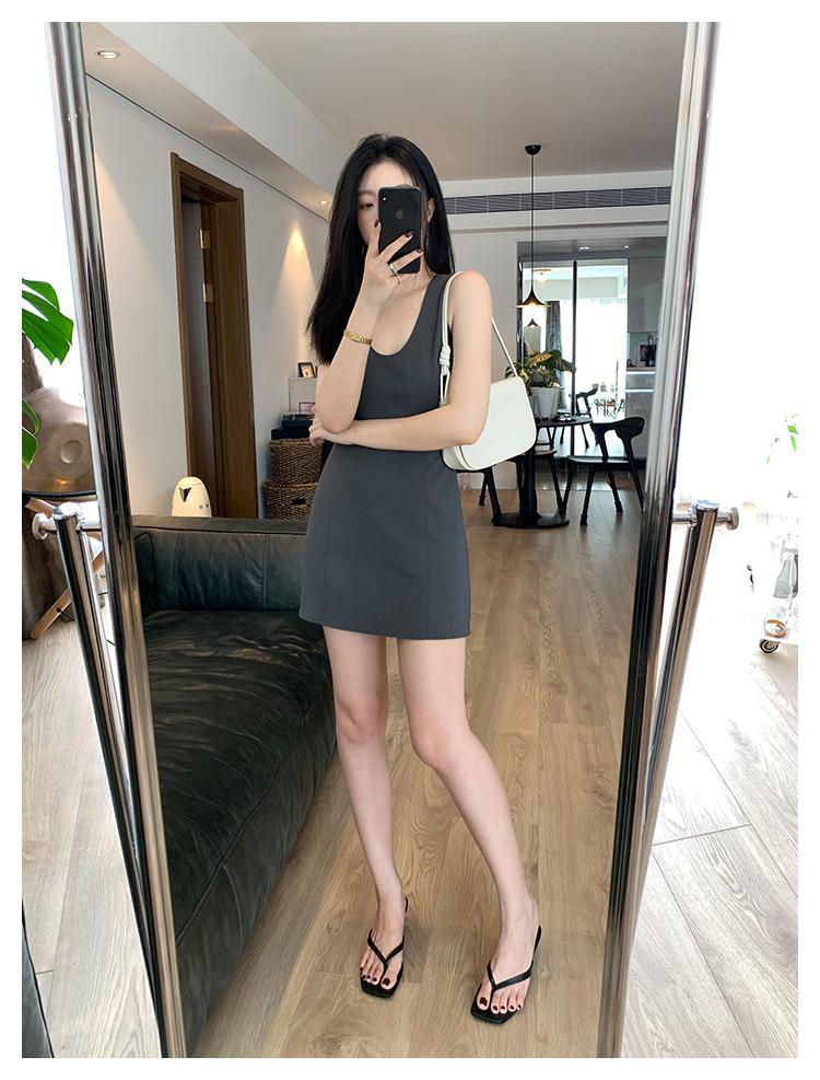 NTASYSKINSC 嫣高实穿自留90s复古时髦深U背心连衣裙裤防走光详情24