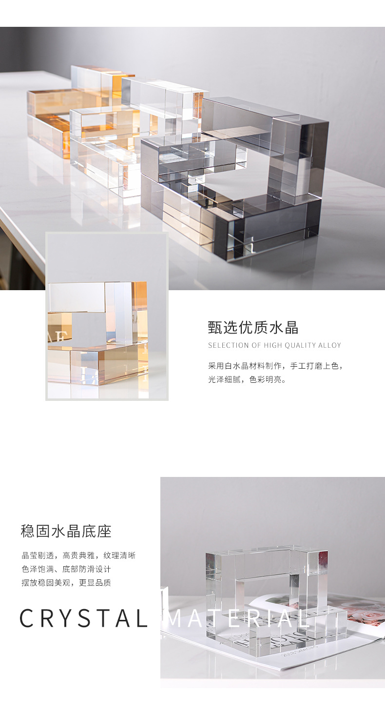 Creative crystal ornaments, modern light luxury home soft furnishings, living room TV cabinets, study decoration handicrafts pic 23